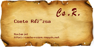 Csete Rózsa névjegykártya