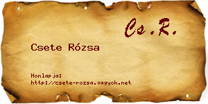Csete Rózsa névjegykártya